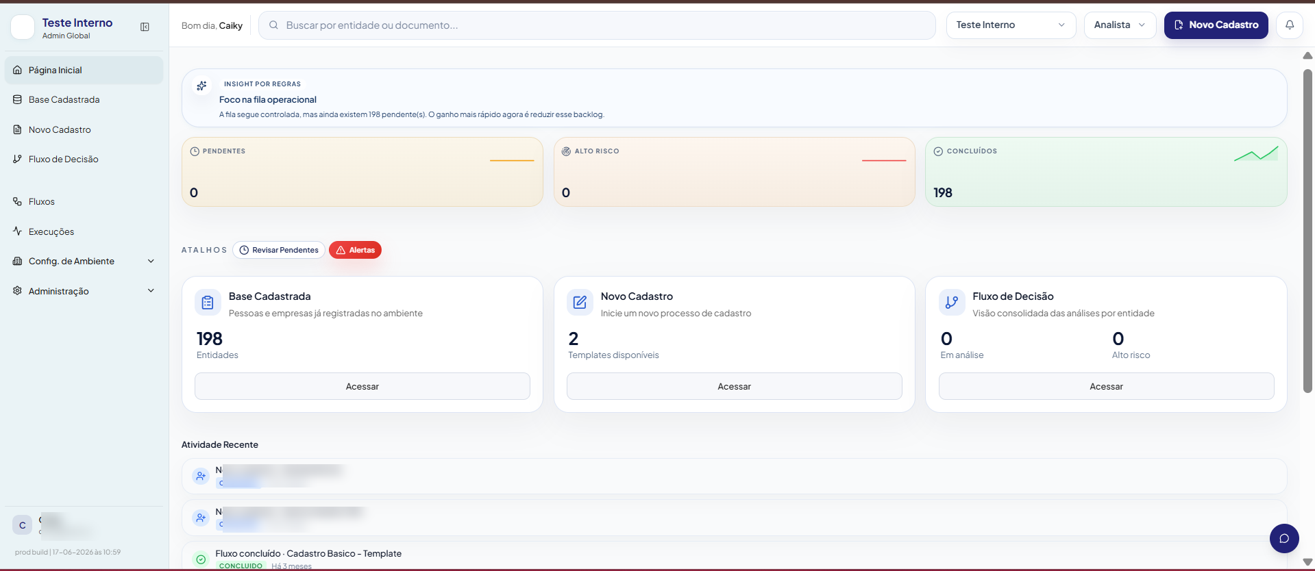 Interface do nflow em uso